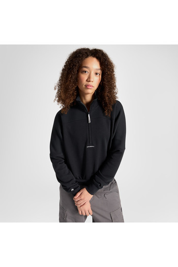 Converse Wordmark Kadın Yarım Fermuarlı Siyah Sweatshirt