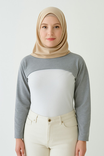 mirach Plus Size Stretchy Stand Collar Neck Collar Sleeves Lycra Cotton Breathable Comfortable Low-Cut Closer