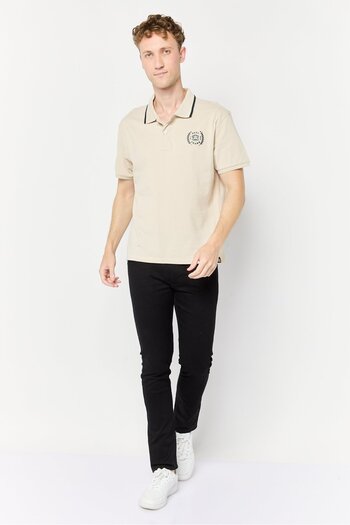PAUL FRANK Men Regular Fit Graphic Print Short Sleeves Polo Shirt , Beige