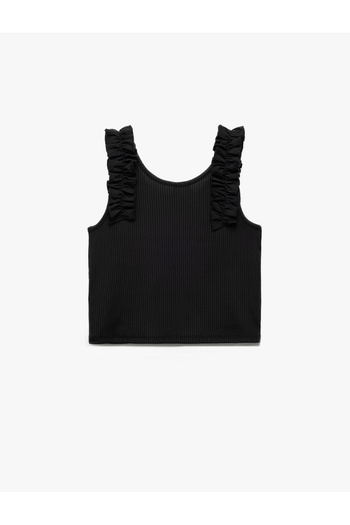 Koton Crew Neck Ruffle Detailed Camisole Tank Top