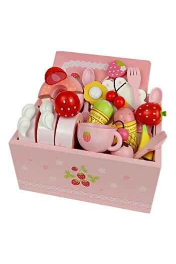 COOYA Pretend Play Set,Wooden Tea Party Toys,for Girls,Imaginative Role Play