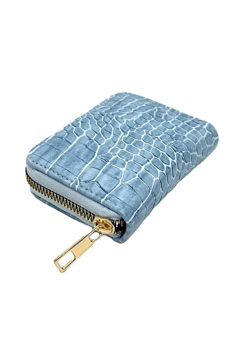 Womancraft Crocodile Leather Zippered Accordion Card Holder