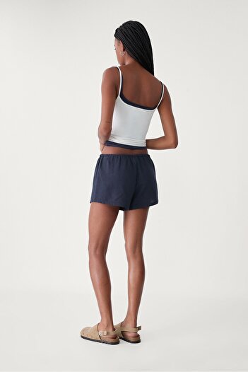 Stradivarius Keten bağcıklı şort