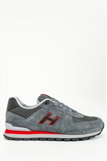 Hammer Jack Lace-Up Sneakers Gray Red Sneaker