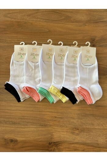 Jiber Premium Seamless Bamboo Breathable Comfort Booties Socks 6 Pack