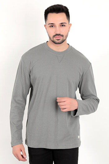JB John Borners Ανδρικό A.Khaki Needle Sticker Interlock Regular Sweat