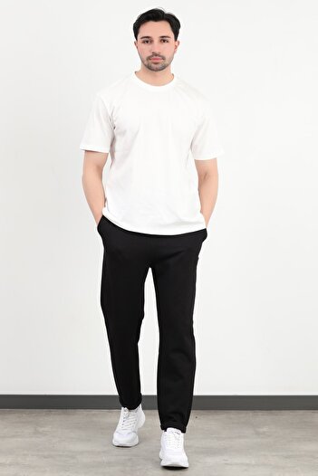 JB John Borners Men's Elastic Waist Lace up Pocket Trousers Black - 8057