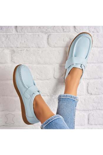 Joana Women's Loafers Natural Leather Turquoise Genesi