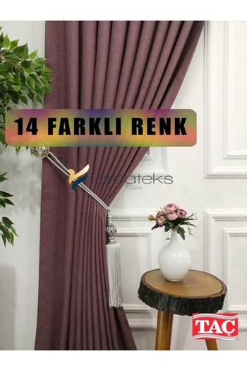farbateks Rose Dried Linen Backdrop Curtain 1E3 Drapped Pleated Backdrop Curtain