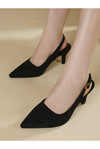 Sneak-a-Peek By Styli Plain Pointed Toe Stiletto Heel Slingback Shoes