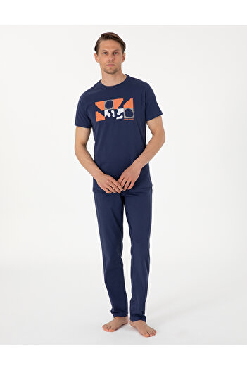 Pierre Cardin Mavi Kısakol Pijama Takımı 50314389-320