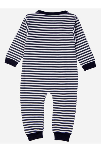 Babies Basic By Styli Striped Cotton Long Sleeves Sleepsuit