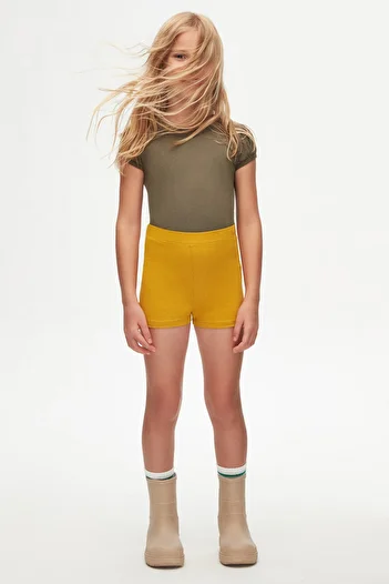 LOVETTI Basic Mustard Girls' Dance Shorts