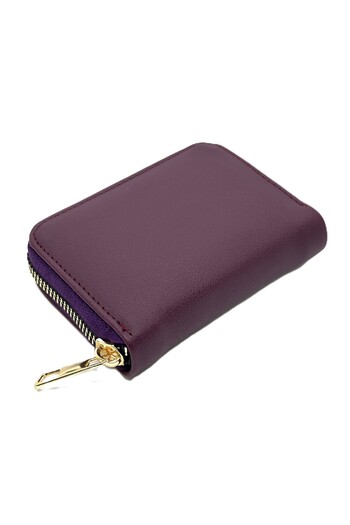 Womancraft Soft Leather Zippered Accordion Card Holder