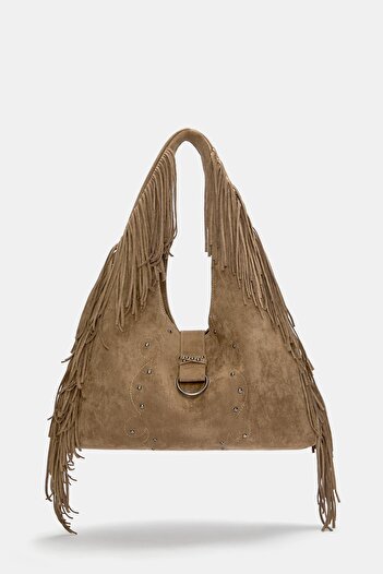 Pull & Bear Saçaklı tote çanta