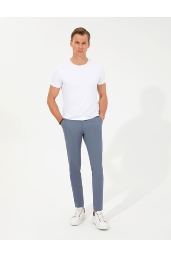 Pierre Cardin Темно-сині брюки Slim Fit з канвасу