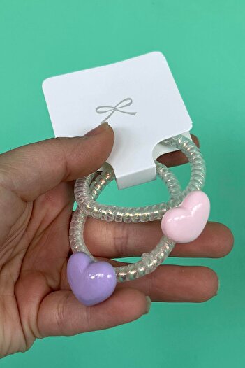 TAKIŞTIR Set of 2 Heart Figured Spiral Buckles