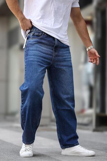 Madmext Pánské Baggy Jean 7216 - Tmavě modré a seprané