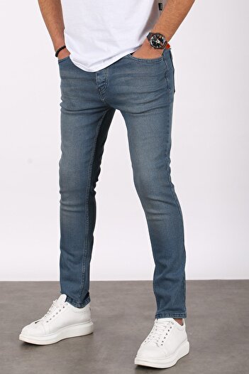 Madmext Jean skinny albastru pentru bărbați 5679