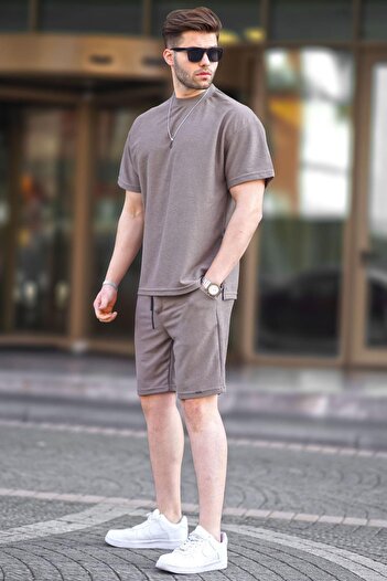 Madmext Brown Basic Men's Shorts Set 5950