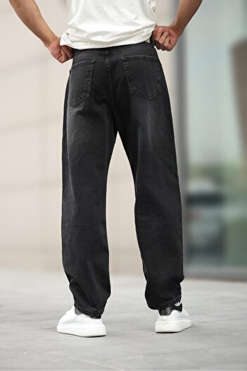 Madmext Siyah Erkek Yıkamalı Baggy Jean 7216