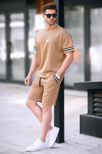 Madmext Ανδρικό σορτς Cappuccino Crew Neck 5951