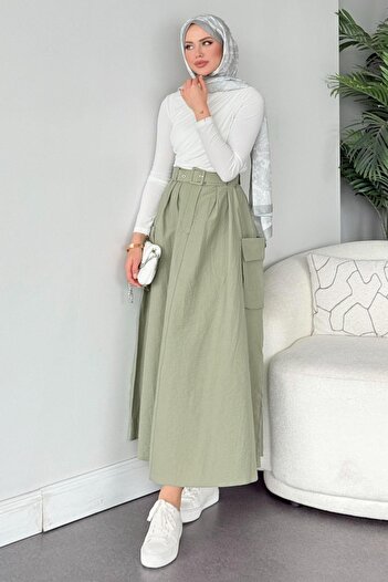 İKLİM LİFE Cargo Pocket Belted Skirt