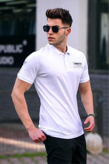 Madmext Weißes Poloshirt für Herren