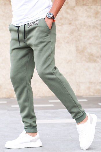 Madmext Ανδρική αθλητική φόρμα 3 Thread Raised Khaki 5427