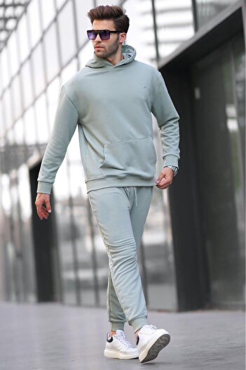 Madmext Mint Green Hooded Basic Σετ αθλητικών 5928