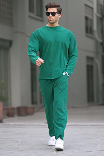 Madmext Σετ ανδρικών φόρμας Green Basic Regular Fit 5927