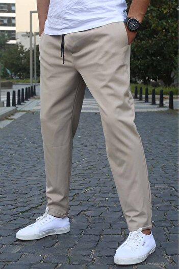 Madmext Základní Jogger kalhoty v barvě kamene 5486