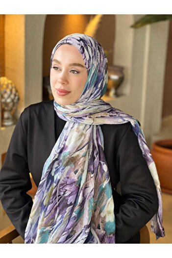 Modakaşmir Mural Pattern Bamboo Shawl