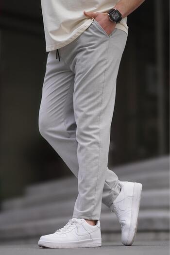 Madmext Gray Straight Leg Men's Trousers 6535