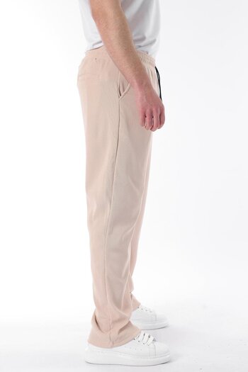 Madmext Bej Beli Ayarlanabilir Cep Detaylı Bol Pantolon 6545