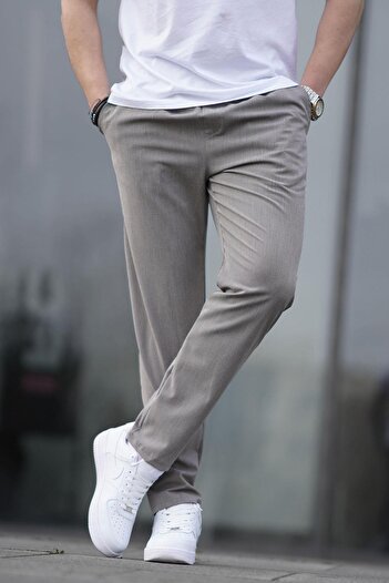 Madmext Khaki Straight Leg Men's Trousers 6530