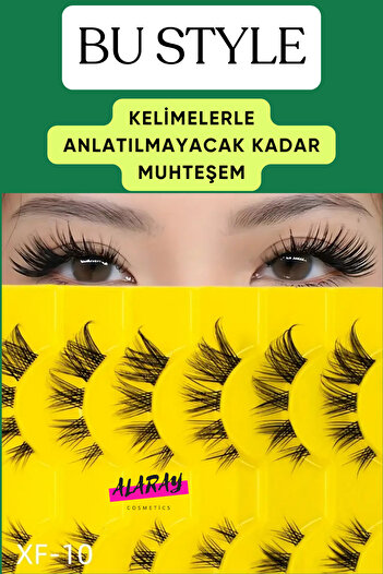 alaraycosmetics Takma Ipek Kirpikler 3d Anime Günlük Makyaja Uygun 10 Çift Eyelash Palet 18 Lı Yapıştırıcı Palet