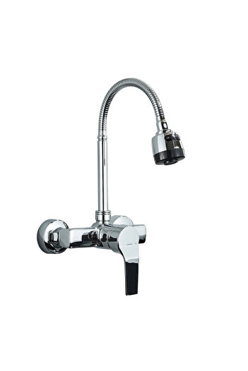 Choice silver Black/Brushed Kitchen Faucet Wall Mount 2 Function Hot and Cold Water Sink Faucet 360 Degree