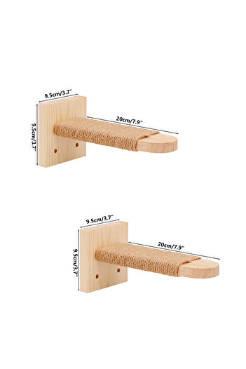 Choice 2 pieces Wooden Cat Wall Steps Climbing Kitten Ladder With Sisal Rope Scratching Post Scratcher Tree
