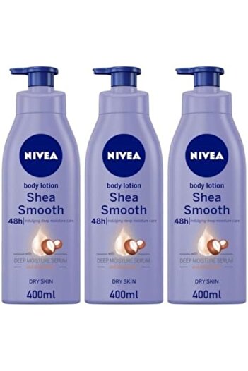 NIVEA Shea Smooth Body Lotion for Dry Skin with Shea Butter 3×400 ml
