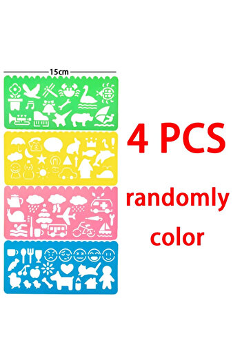 Choice 4pcs Animal Geometry Art Multifunctional Hollow Rulers Drafting Tools School Painting Supplies Offic