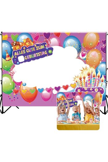 Aot Birthday photo backdrop Aot, vinyl, multicolor, 200 x 150 cm