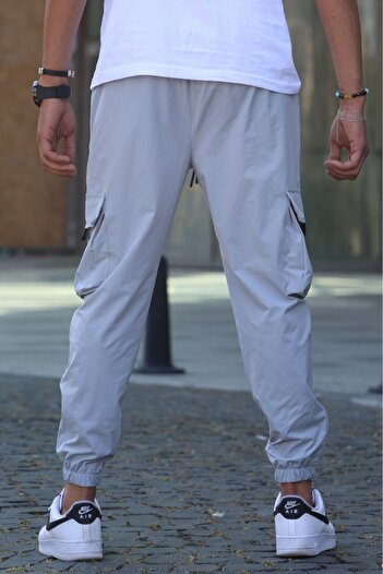 Madmext Boyalı Gri Kargo Cep Erkek Jogger Pantolon 5461