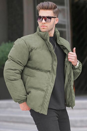 Madmext Khaki Nubuck Men's Puffer Coat 6802