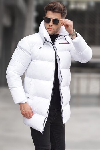 Madmext White Basic Puffer Jacket 5776