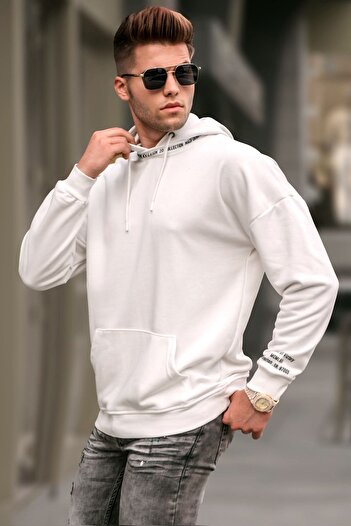 Madmext Ecru Printed Men's Sweatshirt 4789