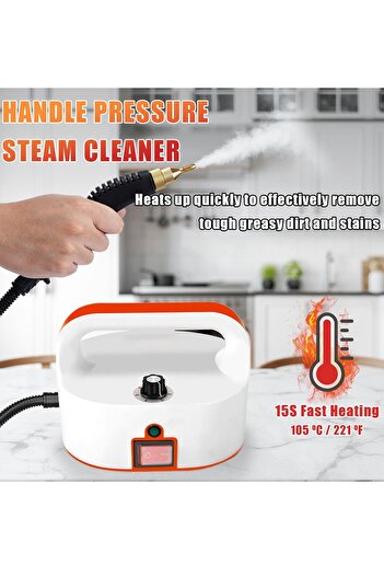 ET-LIFE Handheld Steam Cleaner, 1600W High Pressure Steamer with 3 Brush Accessory Set