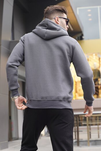 Madmext Smoked Hooded Regular Fit Men's Sweatshirt 6033