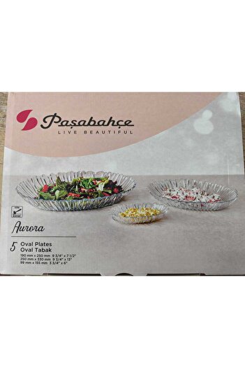 Paşabahçe Aurora Service Plate and Breakfast Appetizer Plate Set 5 Pieces