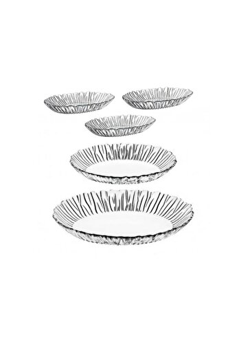 Paşabahçe Aurora Service Plate and Breakfast Appetizer Plate Set 5 Pieces